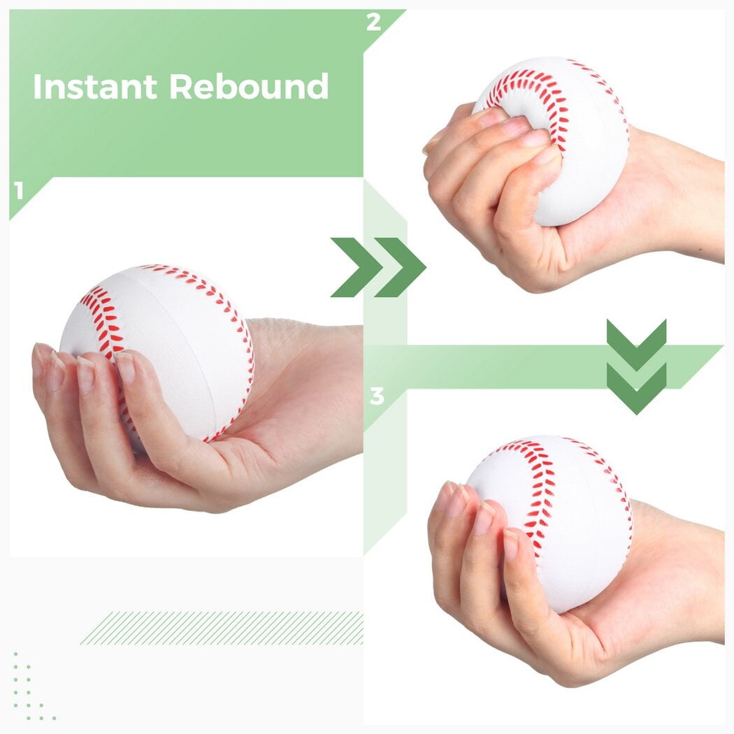 12PCS Soft Baseballs, Foam Baseballs Training Pitch Baseball, Mini Foam Squeeze Balls for Stress Relief, Blank Baseball Practice Baseballs for Hitting Throwing Kids Youth Teens