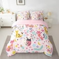 thumbnail image 2 of Erosebridal Funny Cat Bed in a Bag Queen size 7pcs, Pink Floral Comforter Sets with Sheets, Bedroom Decor, 2 of 5
