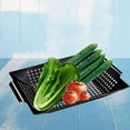 thumbnail image 3 of Cesta para parrilla de verduras, rejilla cuadrada de acero inoxidable para barbacoa, accesorios para barbacoa, Wok, para asar verduras, pescado, Kabob, no pegajoso Cola Cesta de verduras para parrilla, 3 of 8