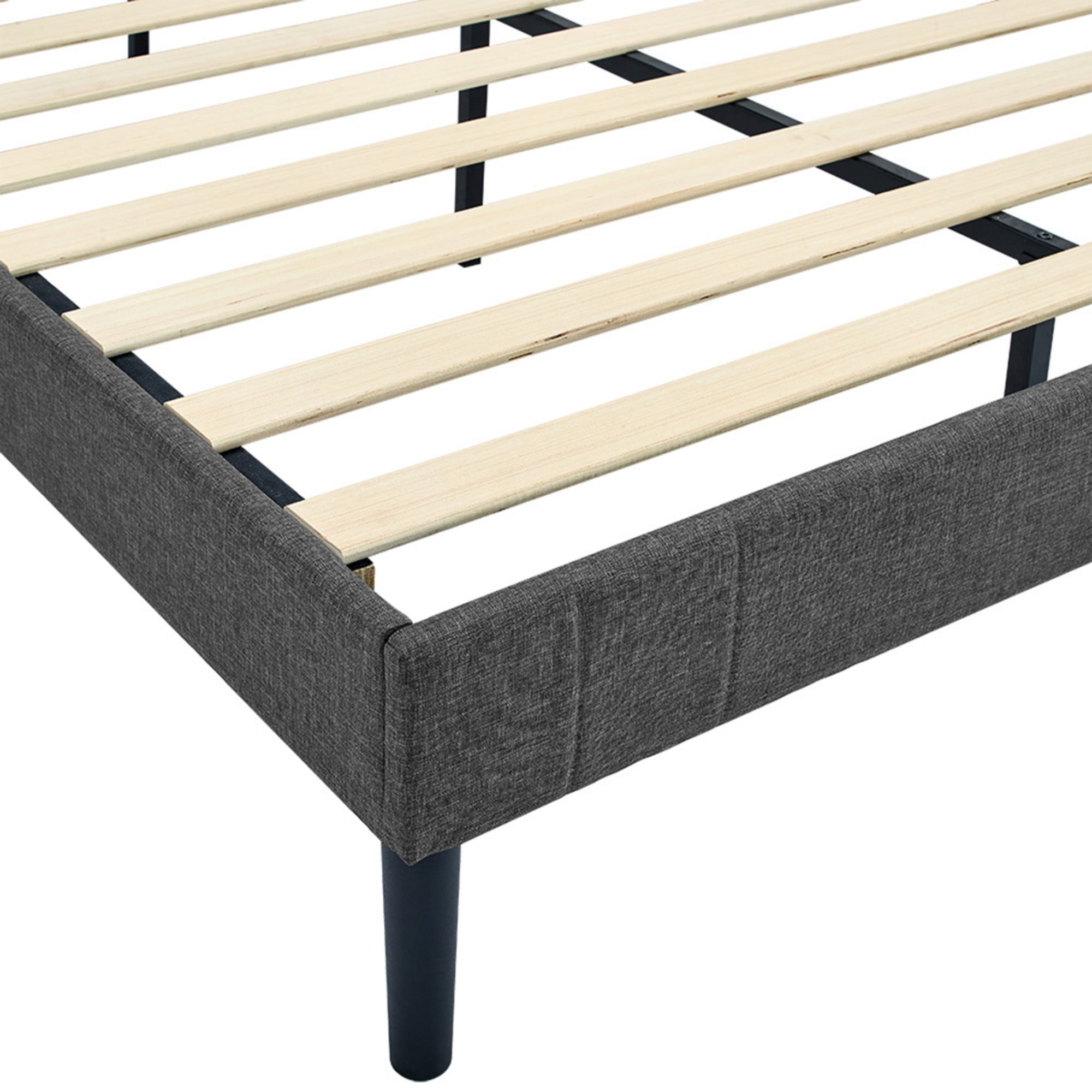 Gewnee Full Size Platform Bed Frame with Wood Slats Support,No-Noise,Easy to Assemble,No Box Spring Required,Gray