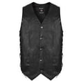 thumbnail image 2 of ARD Men's Black Cowhide Leather Classic Motorcycle Side Laces Biker/Club Vest (Large), 2 of 7