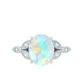 thumbnail image 4 of Rosec Jewels Ethiopian Opal Oval Engagement Ring with Diamond - Vintage Style Ring - (8X10 mm, 1 Ct, AAA Grade) - with Jewelry Box, 10K White Gold, US 12.00, 4 of 10