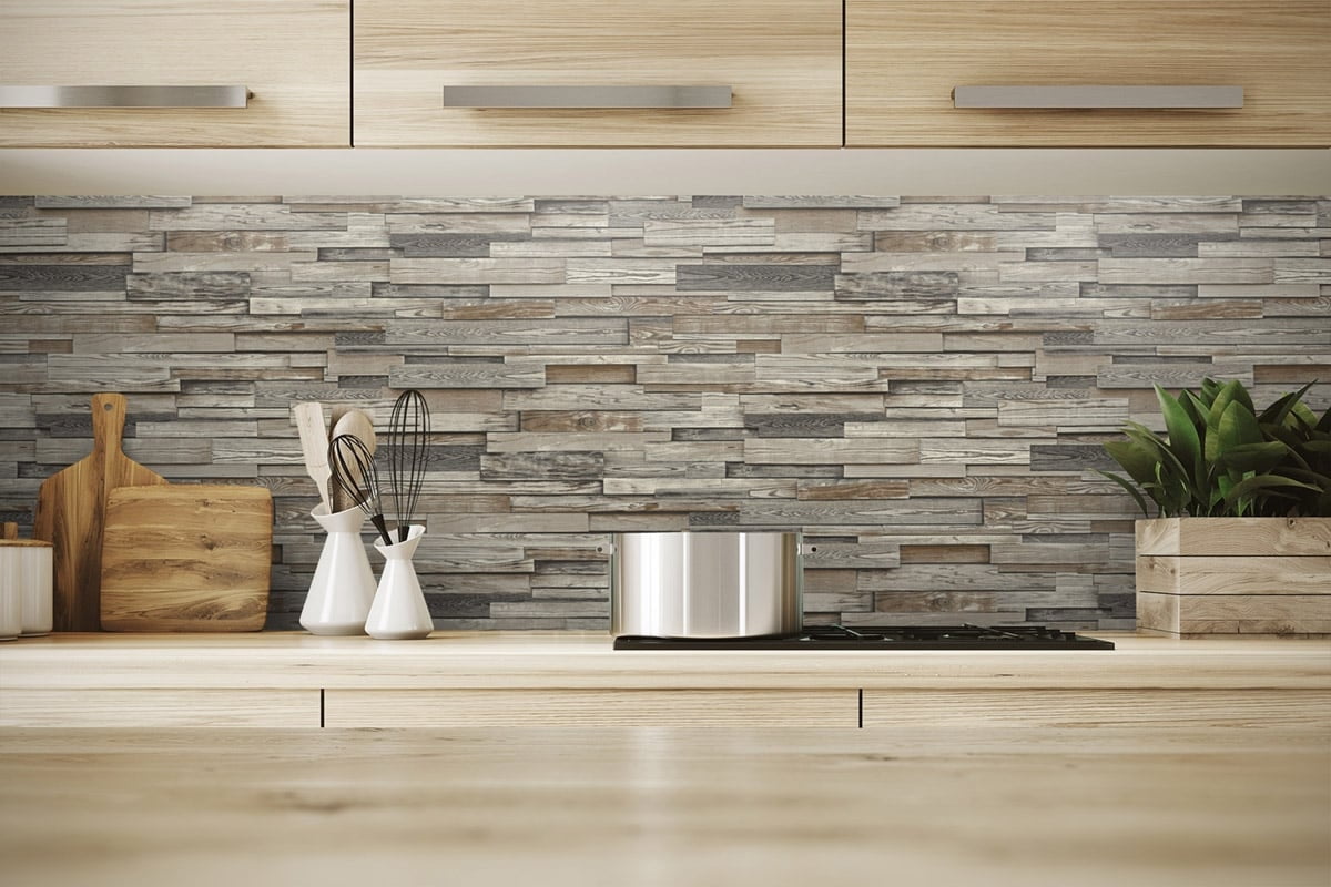 NextWall  Reclaimed Wood Plank Peel and Stick Removable Wallpaper Charcoal & Brown