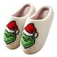 thumbnail image 4 of Para zapatillas de peluche de Grinch, zapatillas térmicas planas cómodas zapatillas para el hogar esponjosas para el monstruo verdes peludos para dormitorio interior, 4 of 9