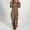Brown Jumpsuit 9, variant on Ernkv Women's Jumpsuit Leopard Ptint Comfy Lounge Casual Fashion Full Length Trousers Jumpsuit For Lady Wife Daughter Girlfriend Home Clothes Loose Couple Khaki L
