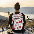 thumbnail image 6 of Backpack Cooler lunch bag 36 Can Capacity Insulated Bag for Camping, Beach, Hiking & Travel Red Mushrooms Pattern, 6 of 7