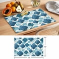 thumbnail image 6 of Blue Geometric Moroccan Placemats Set of 4 Abstract Art Blue Ombre Modern Place Mats Indoor Wipeable Table Mats Washable Cloth Dining Table Placemats for Kitchen Holiday Party Home Decor 13x19 Inch, 6 of 9