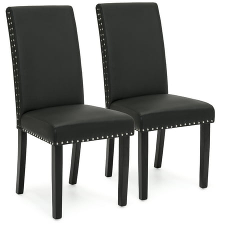 Best Choice Products Faux Leather Upholstered Nail Head Studded Parsons Dining Chairs, Set of 2,