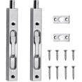 thumbnail image 1 of Stainless Steel Concealed Door Latch Lock, Heavy Duty Sliding Mortise Lock for Wooden Doors with 304 SS Screws (2-Pack), 1 of 5
