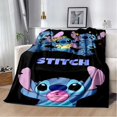 thumbnail image 5 of Manta de felpa suave con dibujos animados de Disney Stitch, manta de franela para sala de estar, dormitorio, cama, sofá, funda de picnic, 5 of 5
