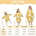 thumbnail image 3 of Wearable Blanket with Sleeves and Pocket Oversized Hooded Sweatshirt 3-14 YR White Cat with Yellow Background L, 3 of 7