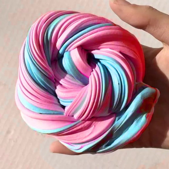 Rainbow Cotton Candy Cloud Slime, Super Soft & Non-Sticky Scented Sensory Putty for Stress Relief, Multi-Colored Swirl DIY Fluffy Slime Toy for Adults