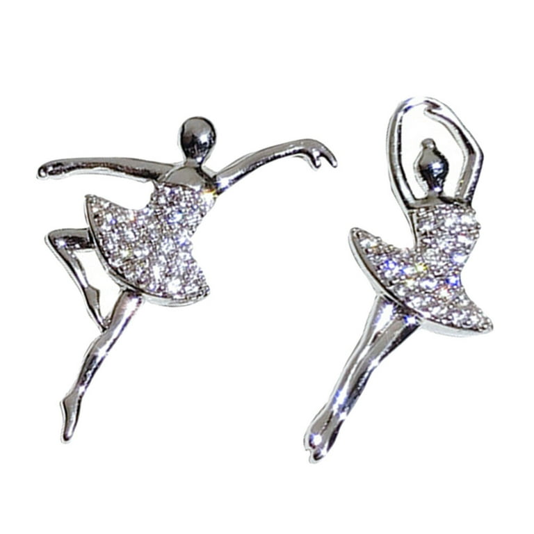  925 Sterling Silver Clear Cubic Zirconia Dancing Ballerina  Girl's Stud Earrings, Young Girls and Pre-Teen's Ballerina Screw Back  Earrings- Ballerina Dancer Crystal Screw Backs for Daily Use: Clothing,  Shoes & Jewelry