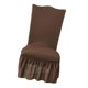 thumbnail image 5 of Fundas elásticas para sillas Jacquard para sillas de boda funda café oscuro Zulema Cubierta de sillas de comedor elástica, 5 of 8