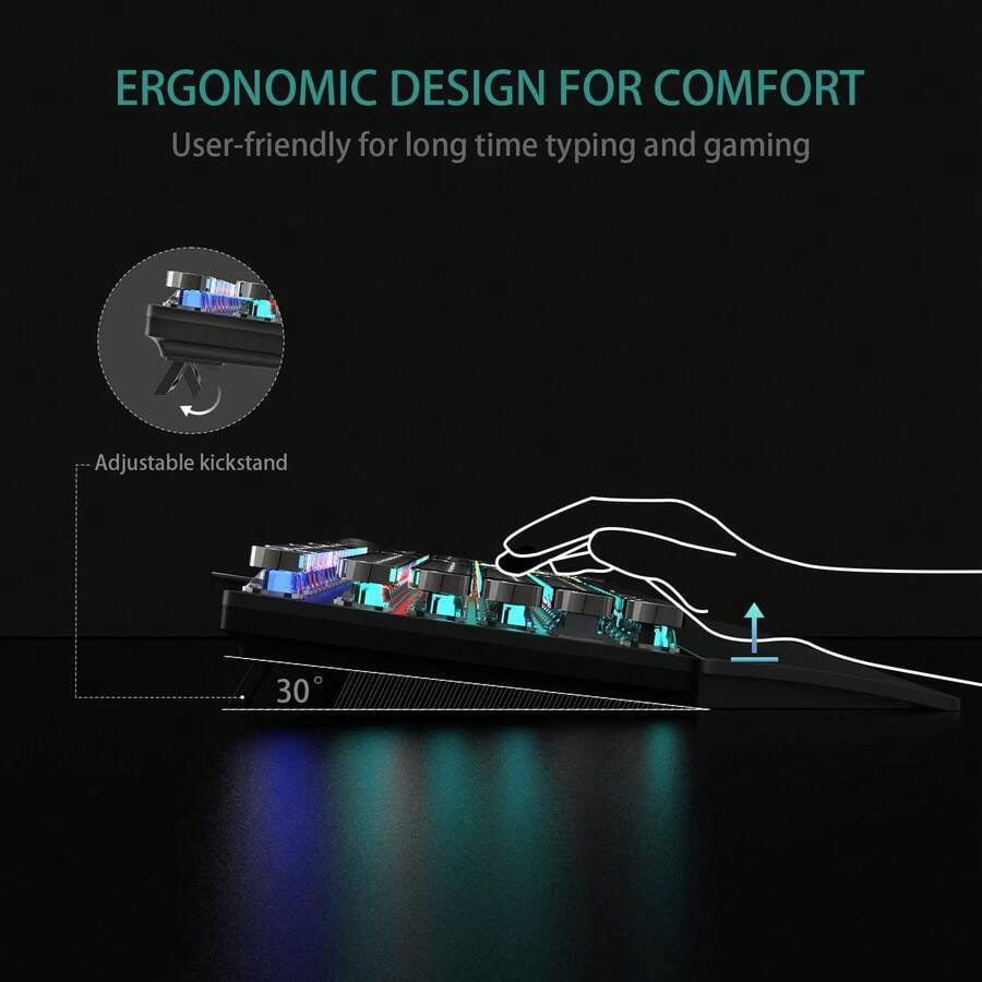 Retro Punk Mechanical Keyboard, RGB Backlight, Full Anti-Ghosting, Multifunctional Knob For Office & Gaming