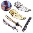 thumbnail image 2 of Men Tie Clip Rose Flower Wing Shape Lapel Pin Detachable Design Formal Attire Tie Back Commuting Wear Accessory, 2 of 8