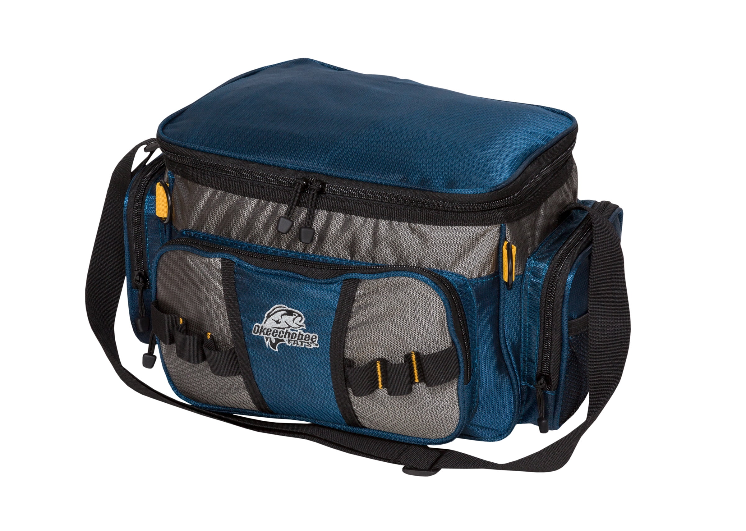 Okeechobee Fats Small Soft-Sided Fishing Tackle Bag with 2 Medium Utility  Lure Boxes, Blue Polyester