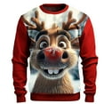 thumbnail image 3 of Jinhomg Ugly Christmas Sweatshirt for Men Funny 3D Suit Graphic T-shirts Long Sleeve Crew Neck Print Shirt Santa Claus Xmas Pullover Tops, 3 of 5
