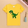 thumbnail image 2 of Gibobby Blusas De Niños Camiseta para niños pequeños y niñas, camiseta con estampado de dinosaurios de dibujos animados, regalo del Día de la , camiseta de moda para niños, ca(Amarillo, 130), 2 of 3