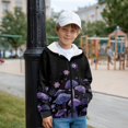 thumbnail image 2 of Uorisanigo Full Zip Hoodies Youth Long Sleeve Zip Up Hoodies Fluffy Furry Jacket for Girls Boys Lightweight Purple Mushroom Jacket Sweatshirt Shirts with Pocket for Sports and Daily Wear, 2 of 7