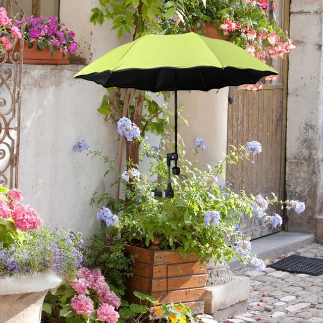 Sombrilla para plantas, sombra para plantas, decoración de jardín, silla de playa multiusos, sombrilla ajustable, protección para parterres de jardín, Verde