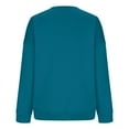 thumbnail image 6 of Curuila Women Sweatshirt Solid Color Long Sleeved Crew Neck Soft Warm Comfortable Casual Pullover Blue Size Xl, 6 of 6