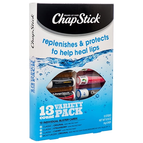 ChapStick Variety Pack - 13 Count (4 Original, 3 Strawberry, 3 Cherry ...