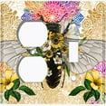thumbnail image 4 of Metal Light Switch Plate Cover Unique Colorful Floral Bee Yellow Mandala BUT029, 4 of 13