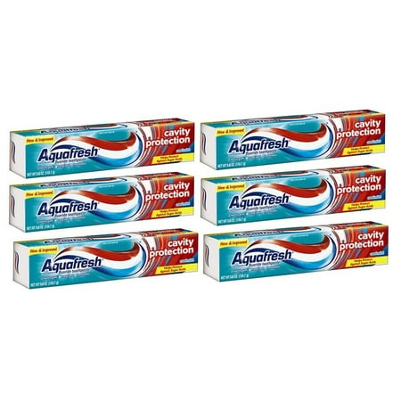 (3 pack) (6 Pack) Aquafresh Cavity Protection Fluoride Toothpaste, Cool Mint, 5.6 ounce