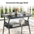 thumbnail image 6 of Ktaxon 3pc Bistro Set 22in Stackable Wicker Chairs&Table with Storage Patio Black, 6 of 9