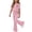 Pink, variant on SOOMLON Back to School Outfits for Girls Bow Short Sleeve T Shirts Casual Flare Pants 2PC Summer Weekend Matching Set