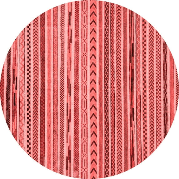 Ahgly Company Indoor Round Oriental Red Modern Area Rugs, 8' Round