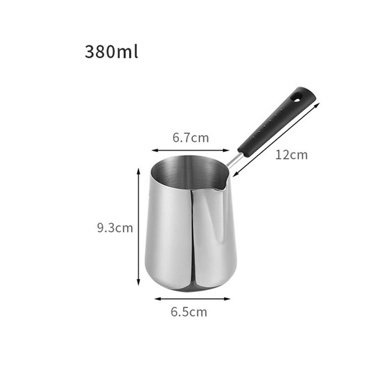 Warmer Turkish Coffee Pot, Milk Warmer Pot Warmer Mini Stainless Steel  Coffee Heating Melting Pot 900ml with Spout for Milk Steaming Milk Frothing