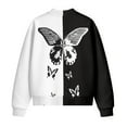 thumbnail image 5 of SCRAWLGOD Butterfly Print White Black Jackets for Women Fall Fashion Coats Crew Neck Trendy Comfortable Sweatshirts Lightweight Zip Up Jackets Dressy Casual, XXL, 5 of 7