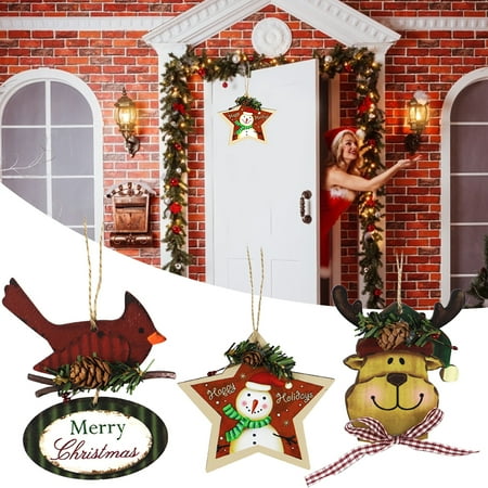 

Gwong Handmade Hanging Decor Exquisite Wood Creative Deer Shape Hanging Pendant for Home