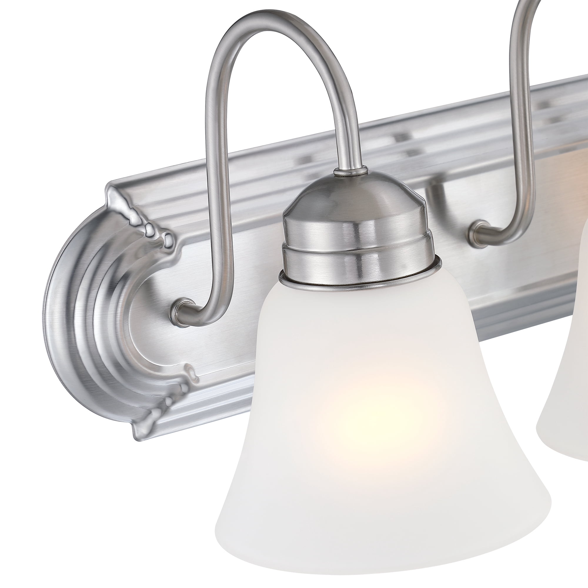 18.79" 3-Light Brushed Nickel Bathroom Vanity Light Fixtures