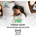 thumbnail image 6 of 100% Egyptian Long Staple Cotton Bedsheet Set, 700 Thread Count, 6-PC Sheets Set, Percale White, Queen Size, 25 Inch Deep Pocket of Fitted Sheet, Soft Crisp Percale Weave Breathable, 6 of 7