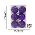 thumbnail image 4 of Giunmcul Christmas Decoration, Woven Christmas Balls Ornaments Set of 6 Plastic Decorations 1.58in Red Gold Purple Tree Decor, 4 of 4