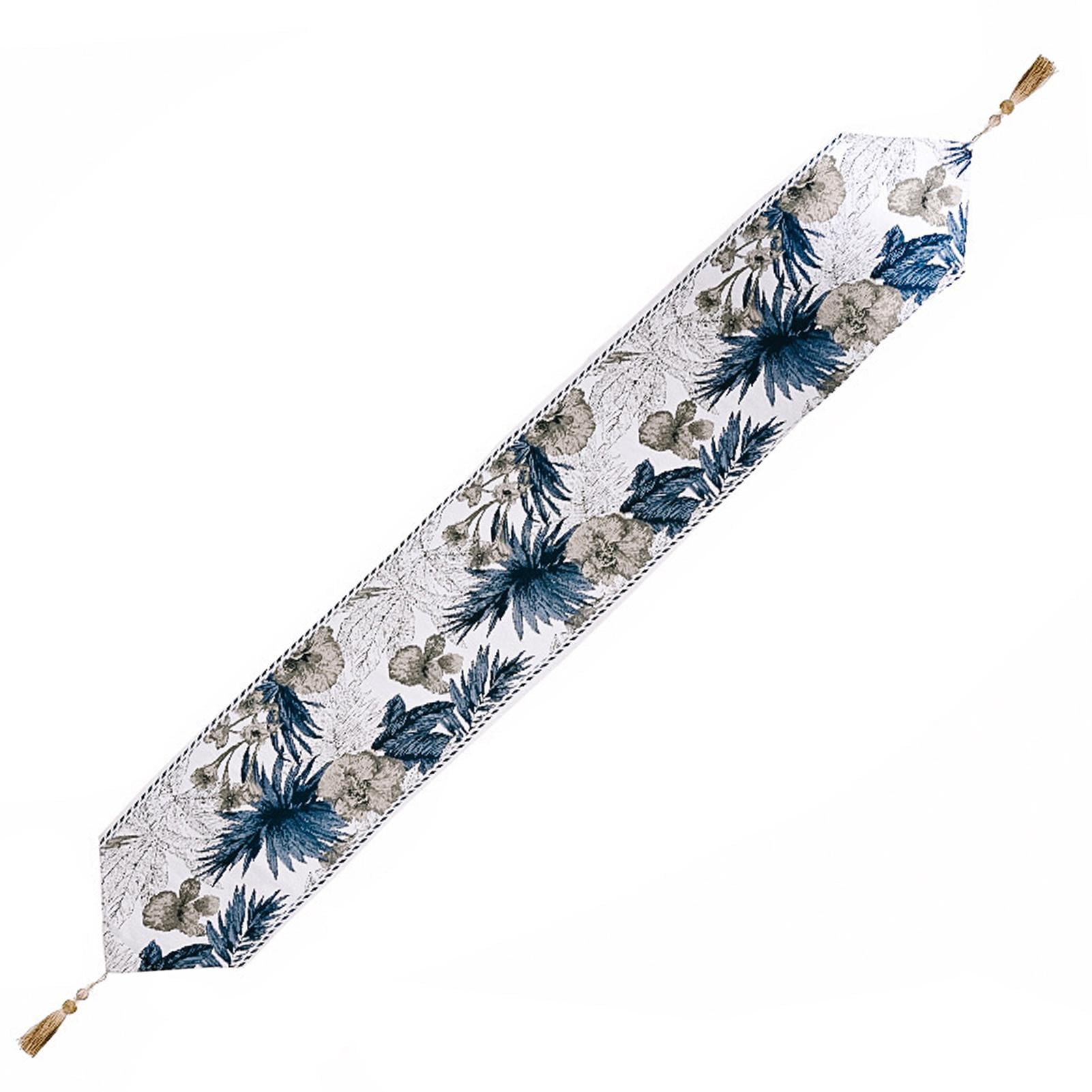 Kafei Christmas Table Runner Flowers and Plants Ink Painting Table