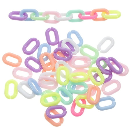

200pcs Acrylic Chain Links C-clips Chains Hooks Quick Link Connectors for Crafts