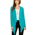 thumbnail image 3 of Made by Johnny Women's Drape Front Open Cardigan Long Sleeve Irregular Hem S-5XL Plus Size M JADE, 3 of 6