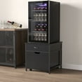 thumbnail image 3 of Mini Fridge Stand with Storage, Heavy Duty Mini Fridge Table with Rolling Cabinet, 3 of 19