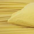 thumbnail image 3 of Chezmoi Collection Solid Yellow 100% Washed Cotton Bed Sheet Set California King Size, 4-Piece Luxury Soft Breathable 16-Inches Deep Pocket Sheets and Pillowcases Set, 3 of 9