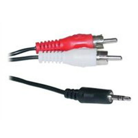 - CableWholesale.com - Audio cable - RCA x 2 (M) to stereo mini jack (M) - 6 ft - shielded - black satin