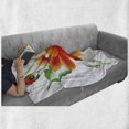 thumbnail image 6 of Garden Soft Flannel Fleece Throw Blanket, Watercolor Painting of Daffodils with Green Leaves Aquarelle Flora Bouquet, Cozy Plush for Indoor and Outdoor Use, 60" x 80", Orange Green, by Ambesonne, 6 of 6