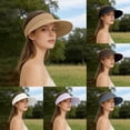 thumbnail image 3 of FUZHIQ Minimalist Wide Brim Sun Visor Hat for Women, Foldable UPF 50+ UV Protection Cap, Lightweight All-Match Hat for Summer Commute Hiking Beach Daily Wear, 3 of 5