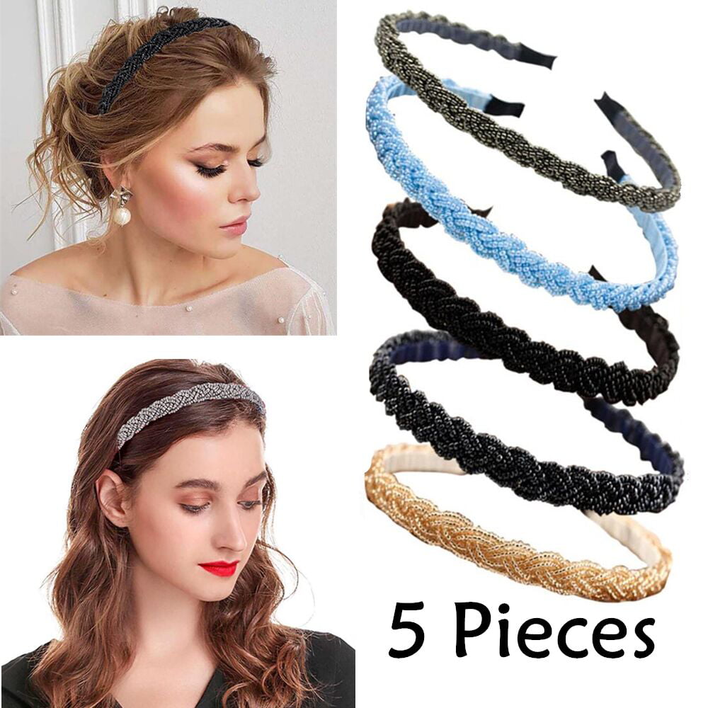 Fashion Wedding Birthday New Crystal Pearl Hair Bands Headband Hair Accessories Ornaments Head Wear Hoop for Women Girls,H