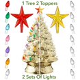 thumbnail image 2 of Árbol de Navidad Casafield de cerámica pintado a mano, 60 cm, con luces, 2 of 7
