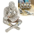 thumbnail image 4 of Innovative Reading Woman Ornament, Vivid Textures Hand Painted Weather Resistant Reading Woman Figurine  For Dining Table G, 4 of 8