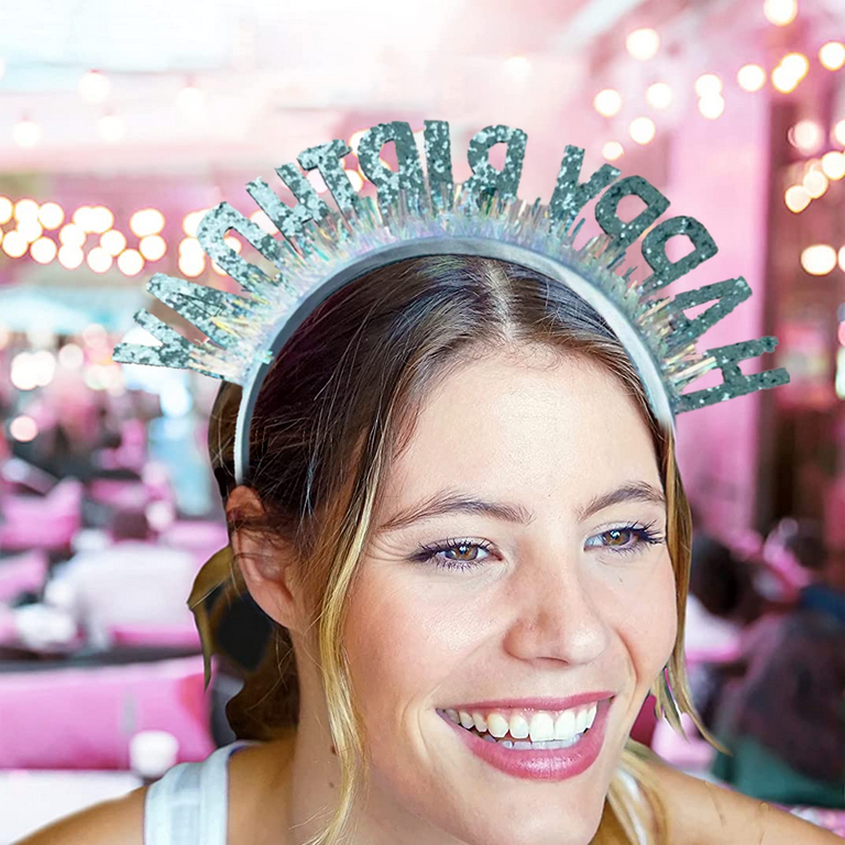 Birthday Girl Headband Happy Birthday Tiara Crown Headpiece Bday Party Hair Accessories for Girls and Women